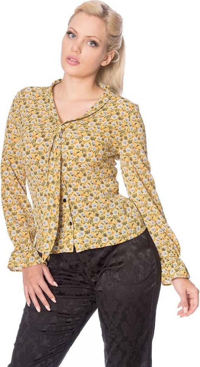 Dancing Days Blouse -L- RUFFLE MY FEATHERS Geel