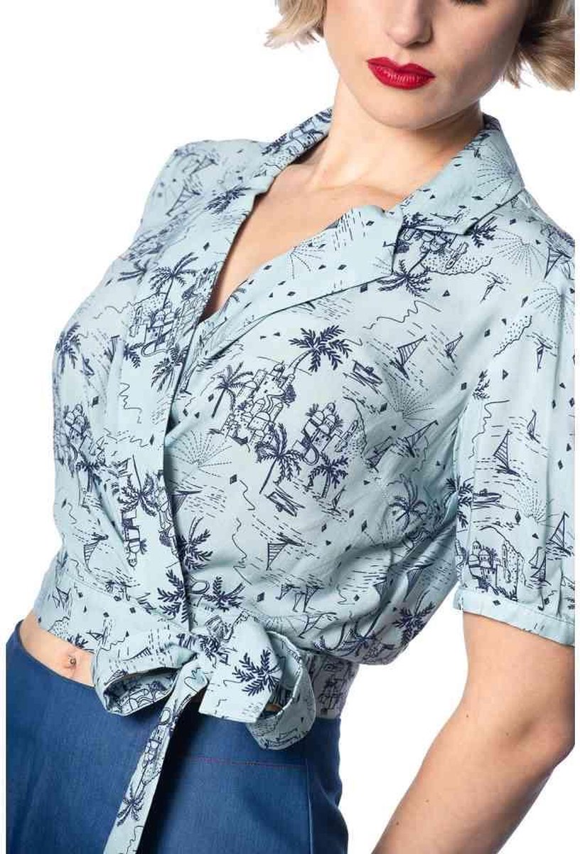 Dancing Days Blouse -L- SANTORINI DREAMS Blauw