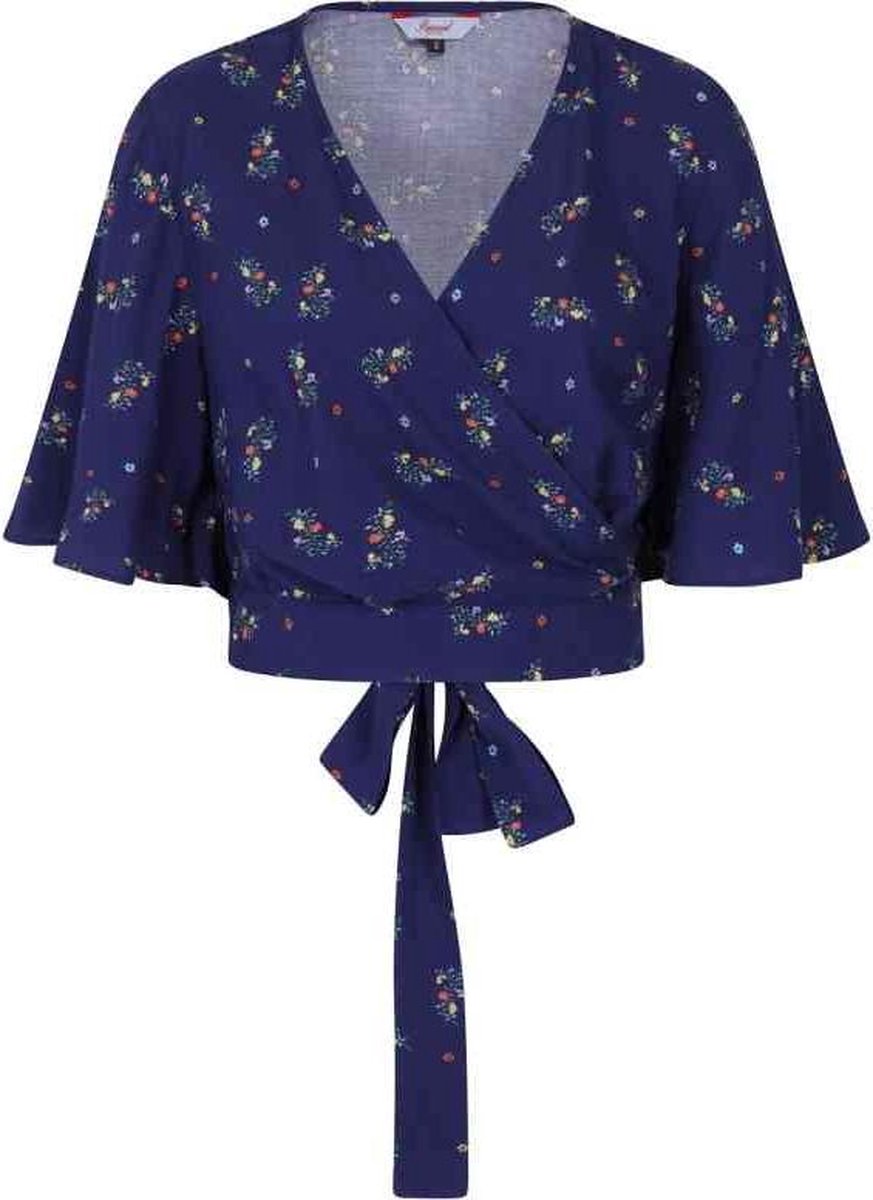 Dancing Days Blouse -L- SPRING SPRIG WRAP BLOUSE Blauw