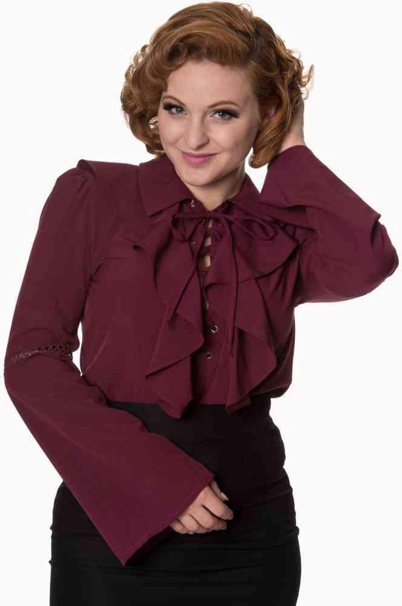 Dancing Days Blouse -L- THRILL ME Bordeaux rood