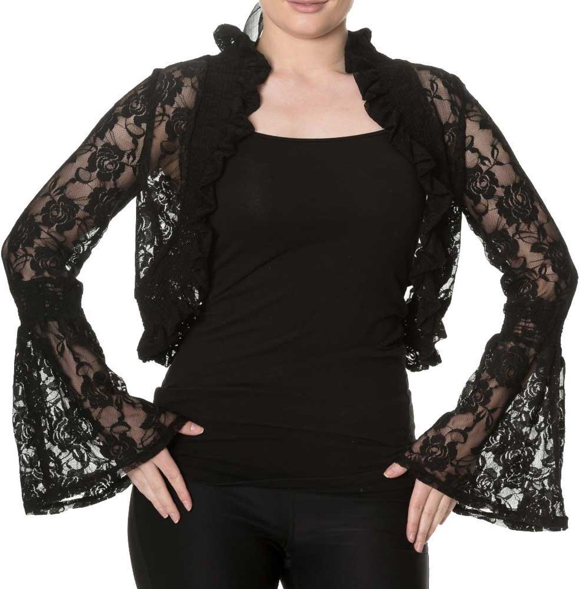 Dancing Days Bolero -L- Diva Days lace Zwart