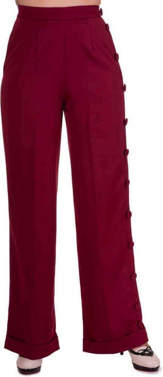 Dancing Days Broek rechte pijpen -XL- SHOT IN THE DARK Bordeaux rood