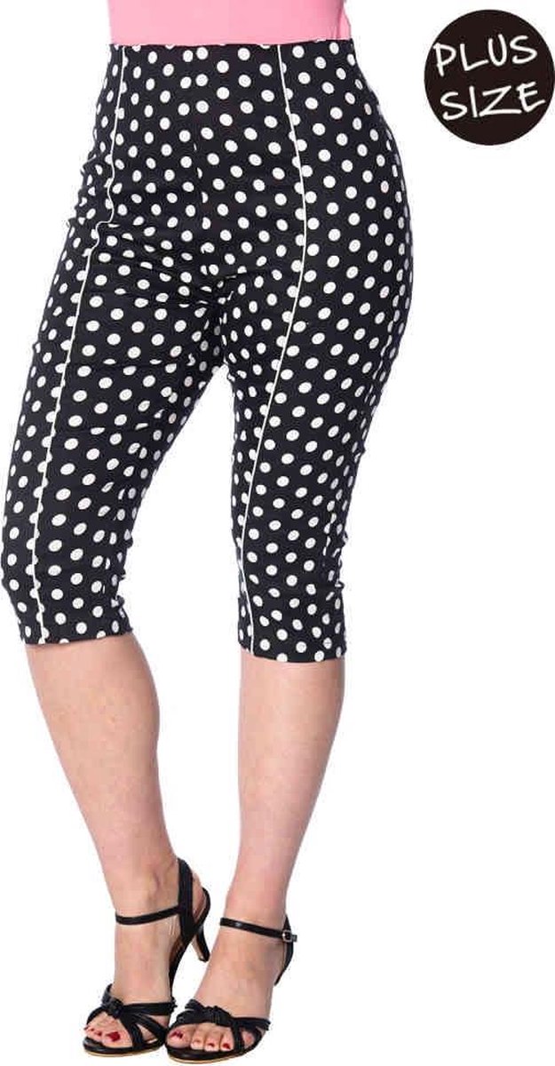 Dancing Days Capri broek -3XL- POLKA LOVE Zwart