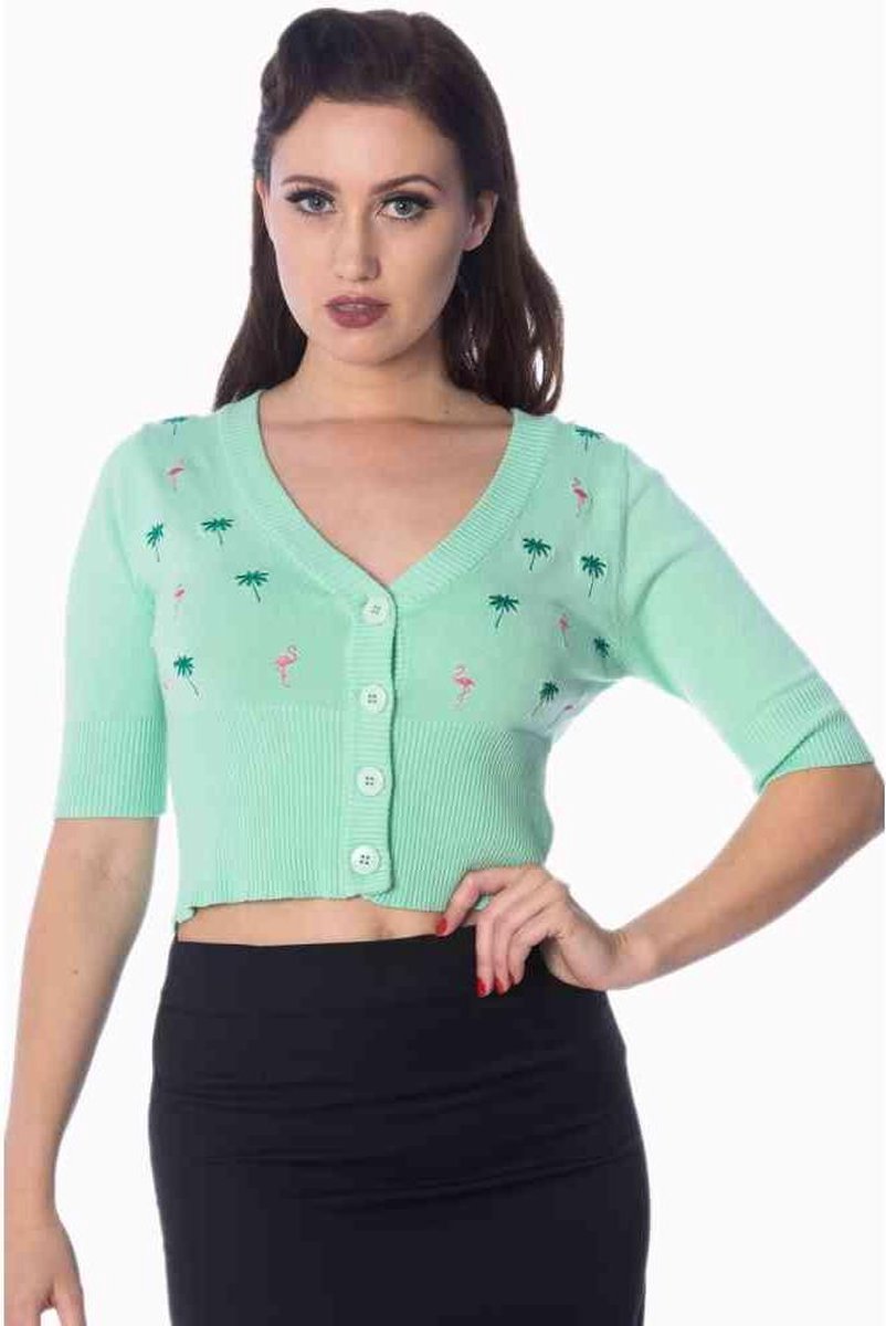 Dancing Days Cardigan -L- FLAMINGO Turquoise