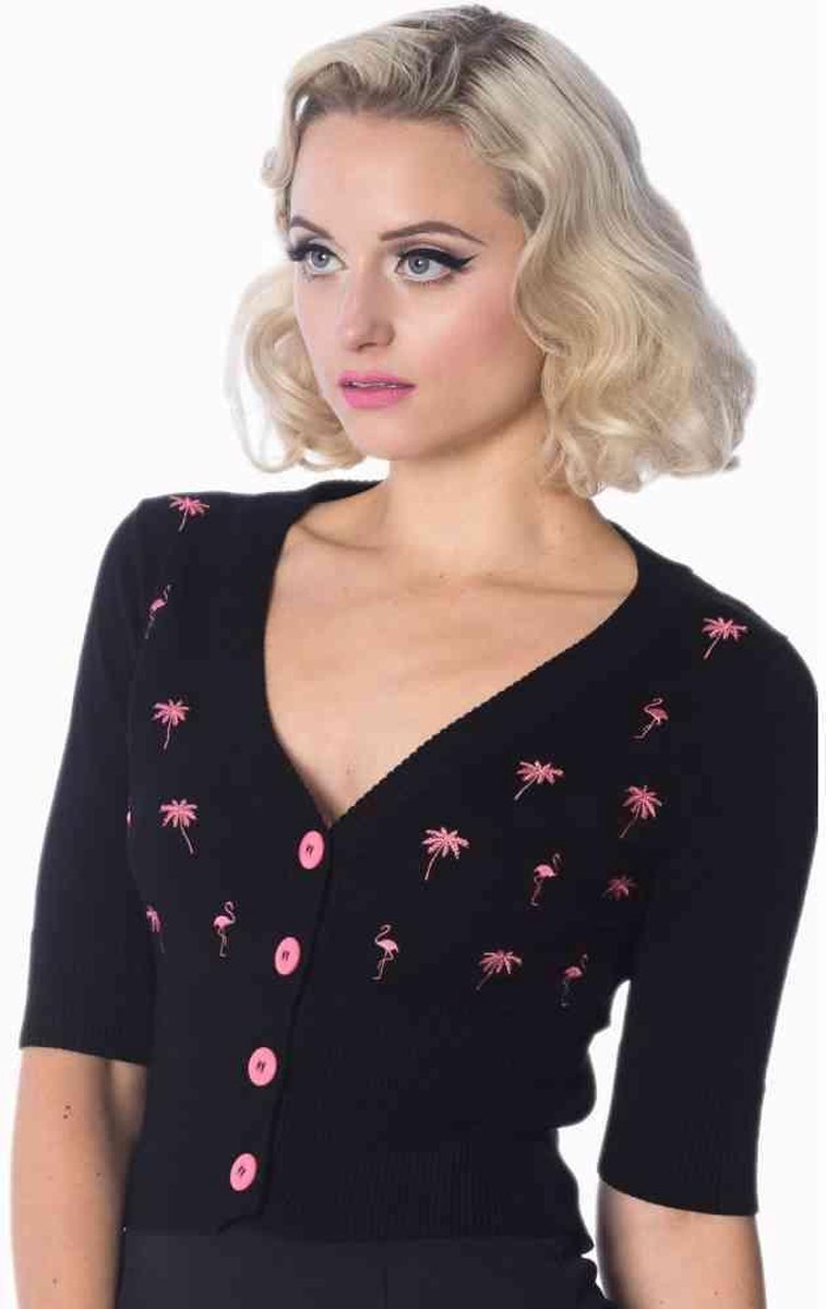 Dancing Days Cardigan -L- FLAMINGO Zwart