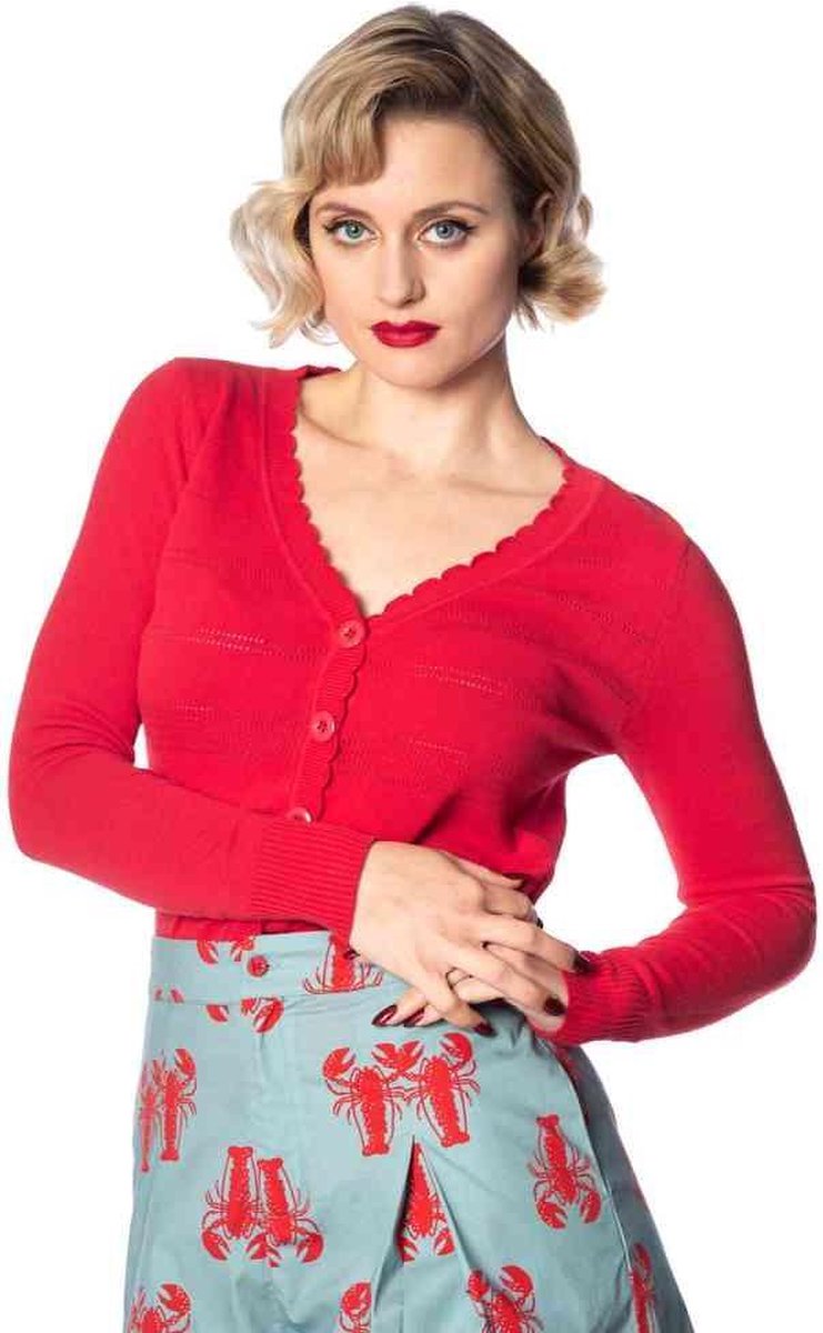 Dancing Days Cardigan -L- POINTELLE Rood