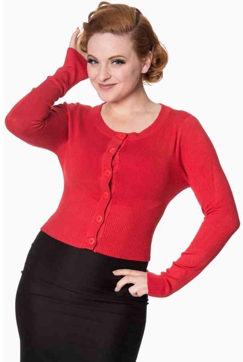 Dancing Days Cardigan -M- DOLLY Rood