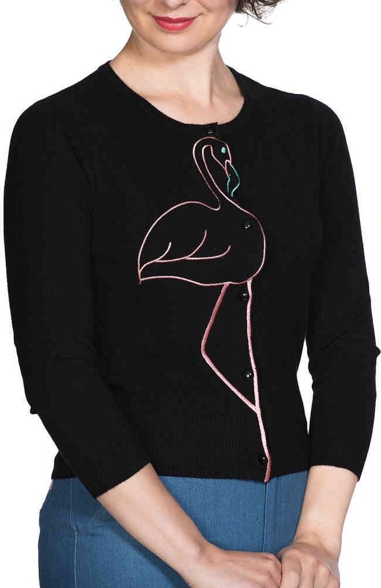 Dancing Days Cardigan -M- FLAMINGO HONNIE Zwart