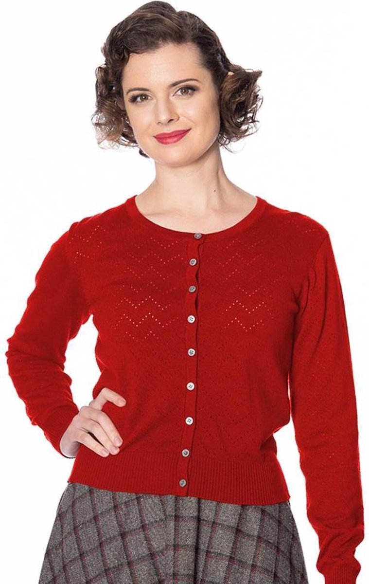 Dancing Days Cardigan -M- PIONTELLE KNIT Rood