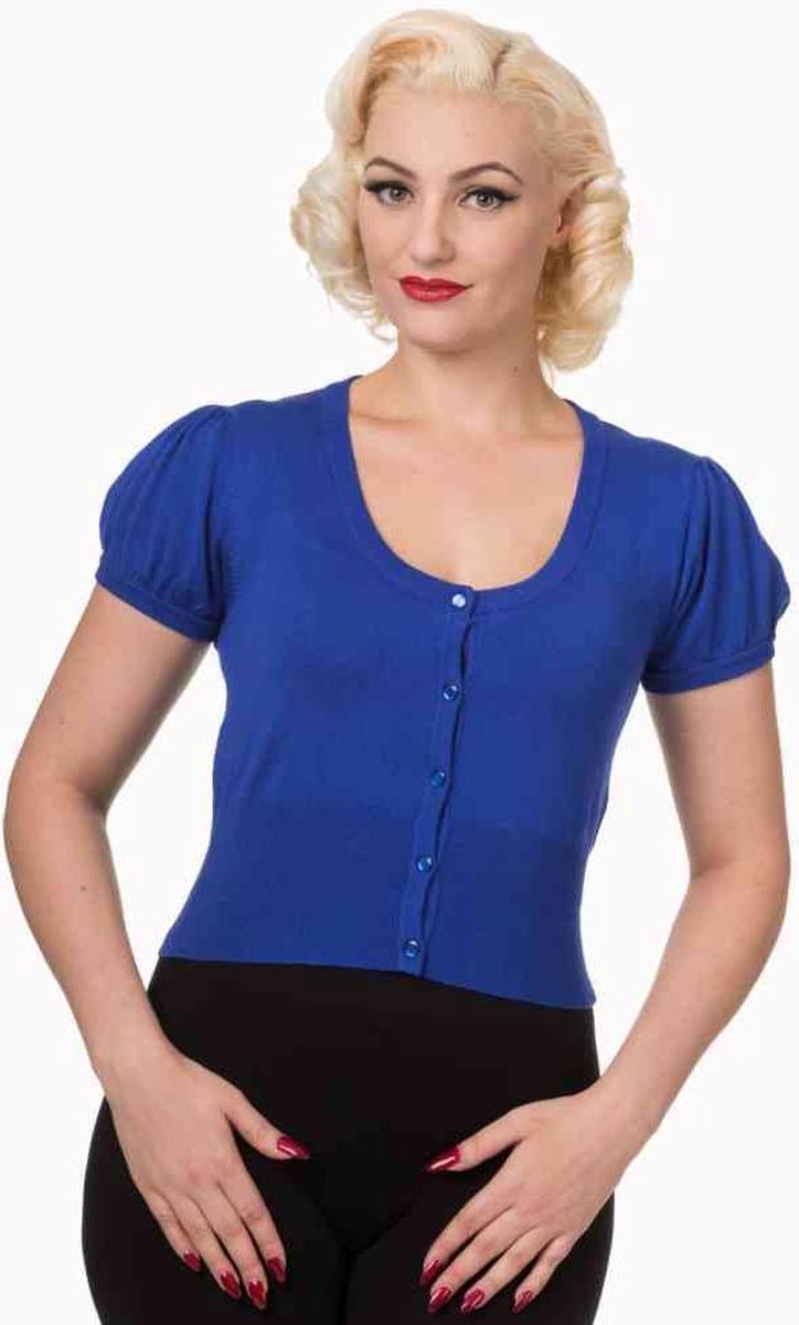 Dancing Days Cardigan -M- Short Plain Blauw