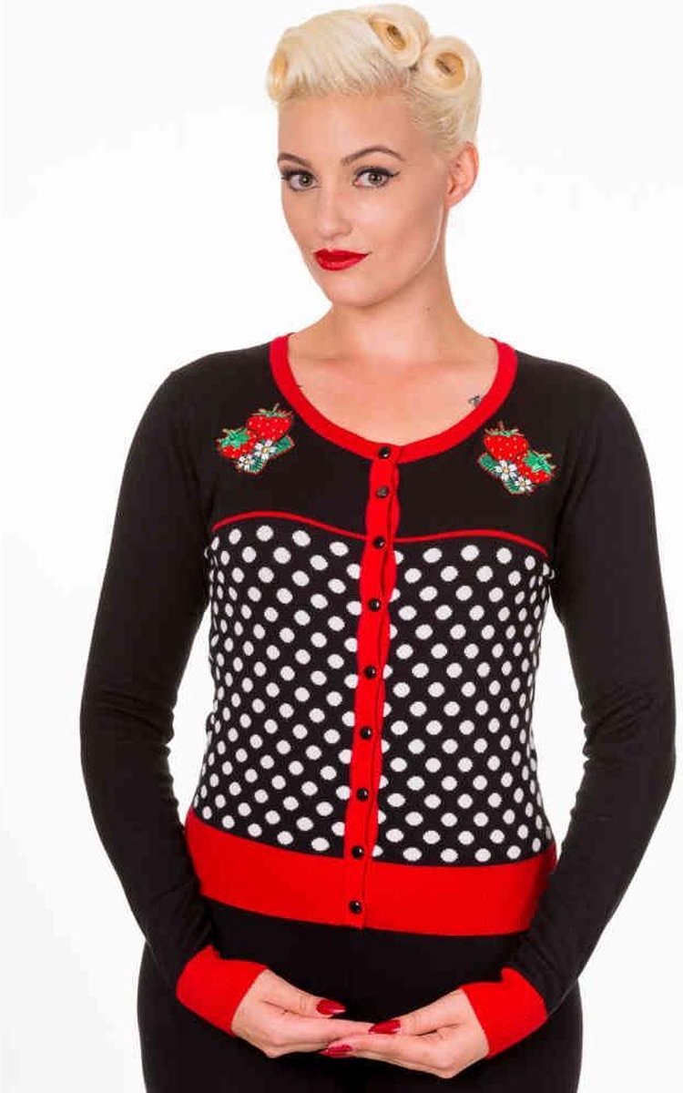 Dancing Days Cardigan -S- Sweet Strawberry Zwart/Rood