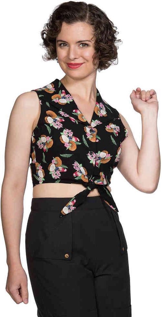 Dancing Days Crop top -2XL- FRUIT DAYS Zwart