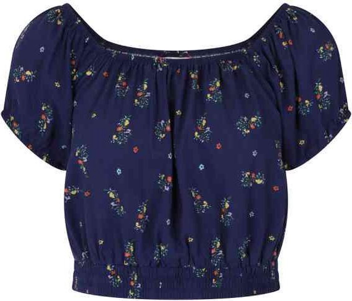 Dancing Days Crop top -L- SPRING SPRIG OFF SHOULDER Blauw