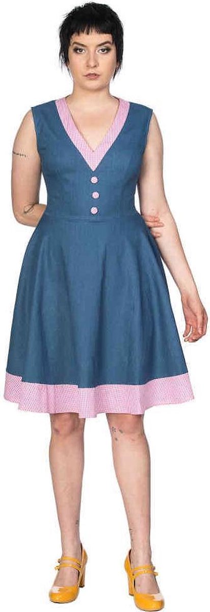 Dancing Days Flare jurk -2XL- DINER DAYS Blauw