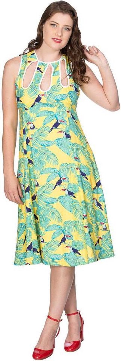 Dancing Days Flare jurk -2XL- TOUCAN Geel