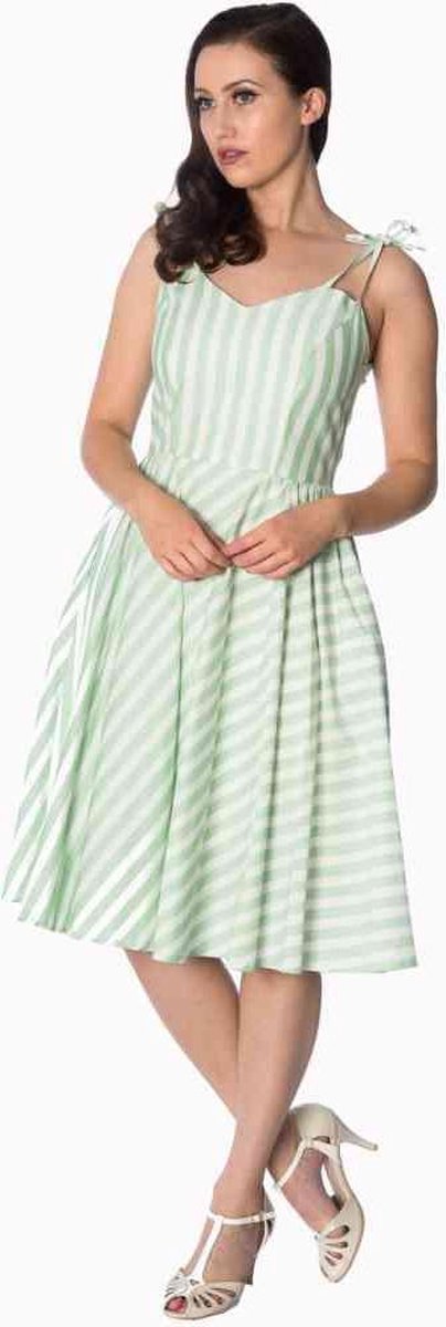 Dancing Days Flare jurk -L- CANDY STRIPE Groen