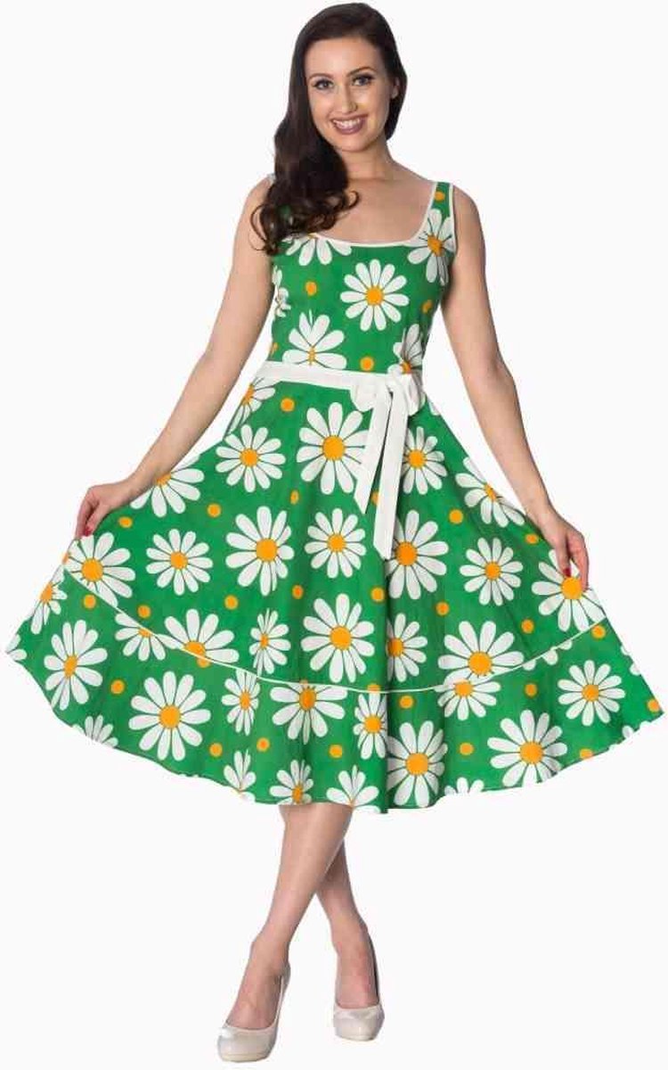 Dancing Days Flare jurk -L- CRAZY DAISY Groen