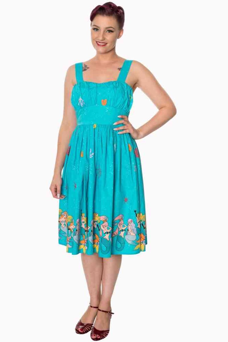 Dancing Days Flare jurk -XL- SOPHIA Blauw