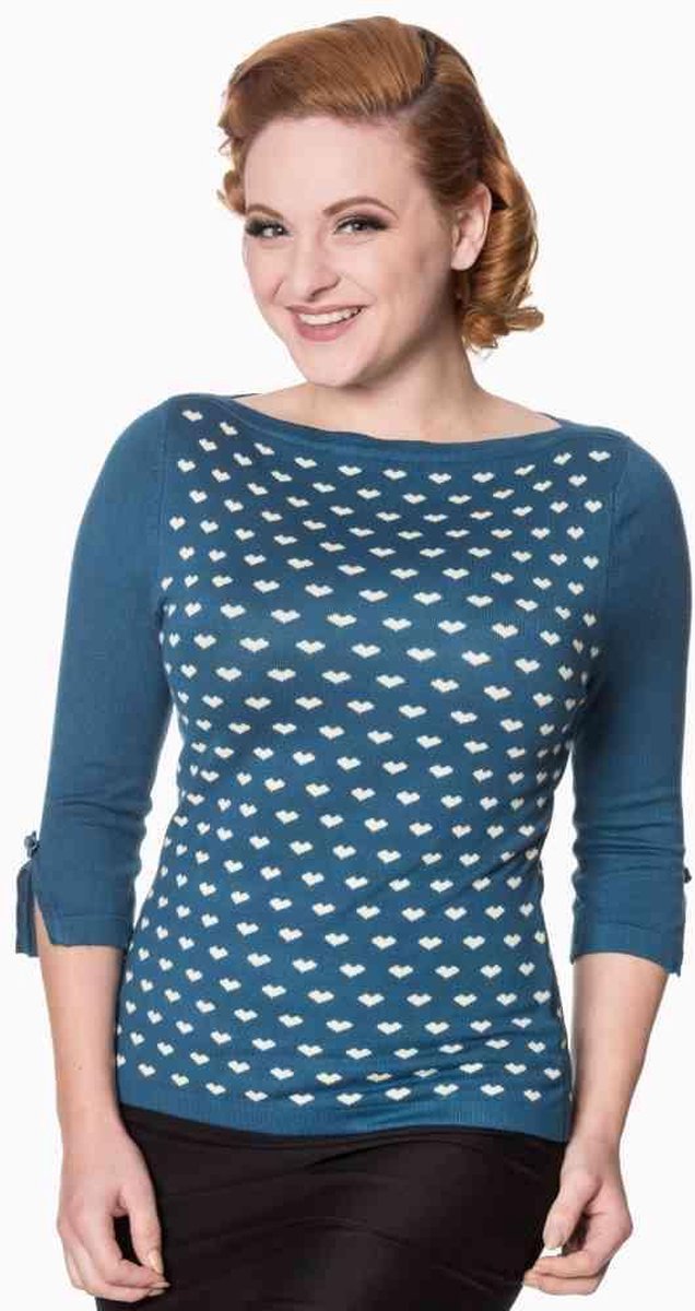 Dancing Days Gebreide trui -2XL- CHARMING HEART Blauw