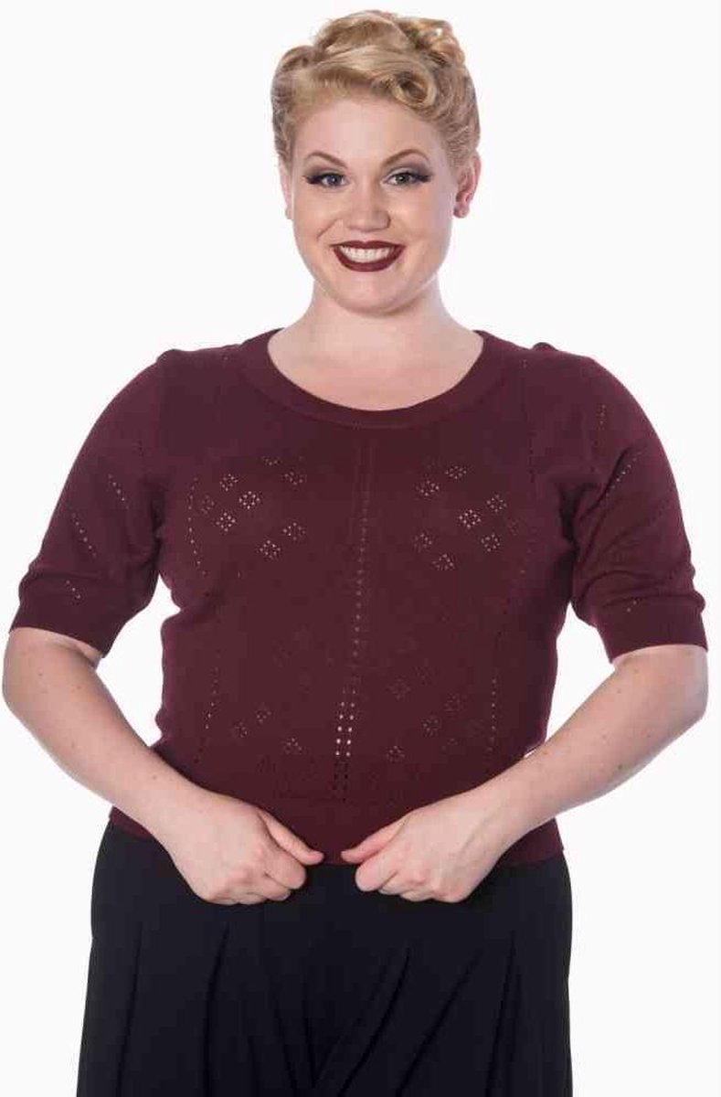 Dancing Days Gebreide trui -2XL- TEAR DROP Bordeaux rood