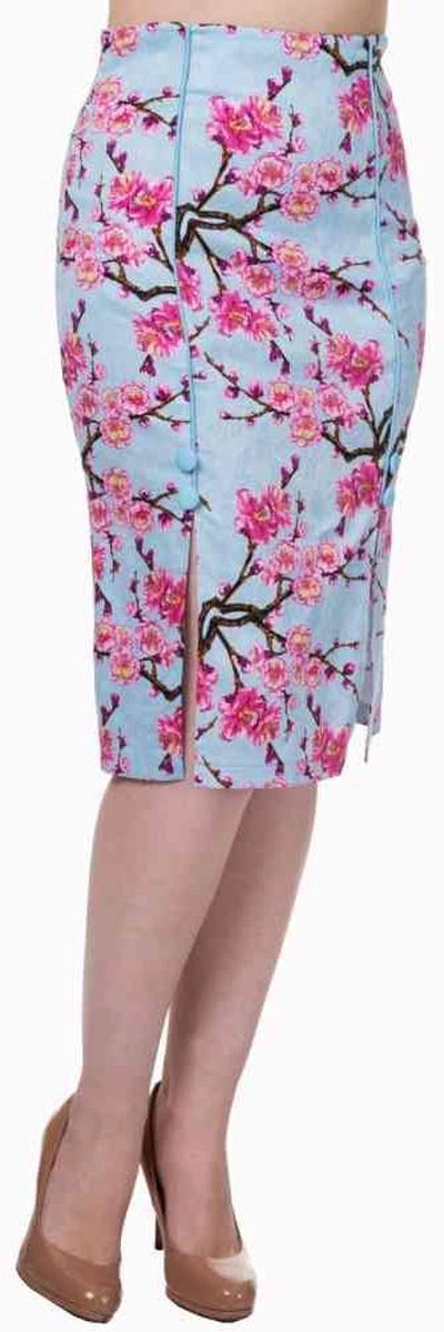 Dancing Days Kokerrok -2XL- Last Dance Bloemen Blauw