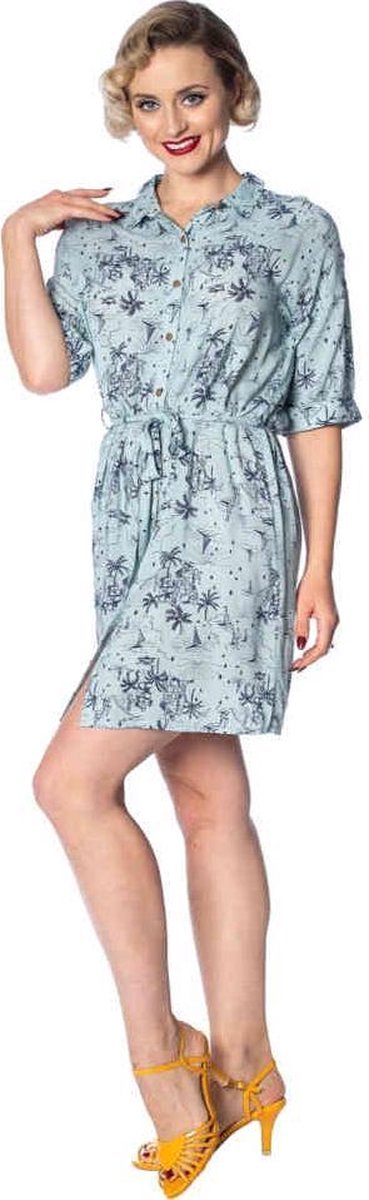 Dancing Days Korte jurk -4XL- SANTORINI DREAMS RELAXED Blauw