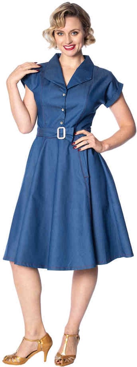 Dancing Days Korte jurk -L- SEASIDE DINER 50S Blauw