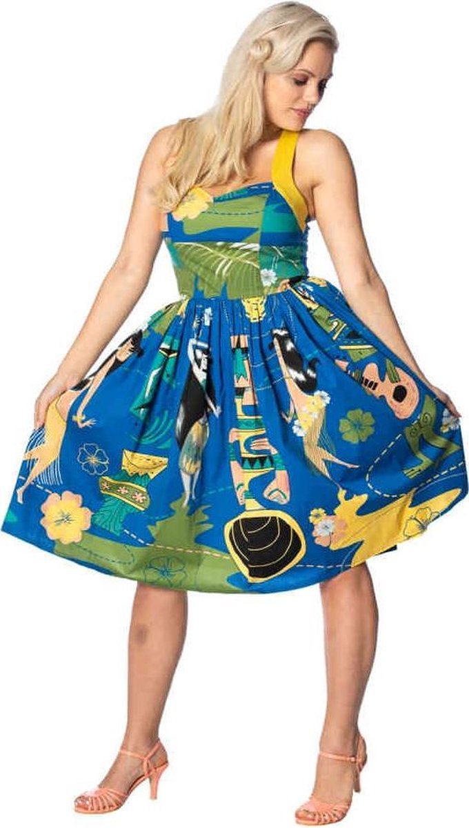 Dancing Days Korte jurk -L- TIKI Blauw