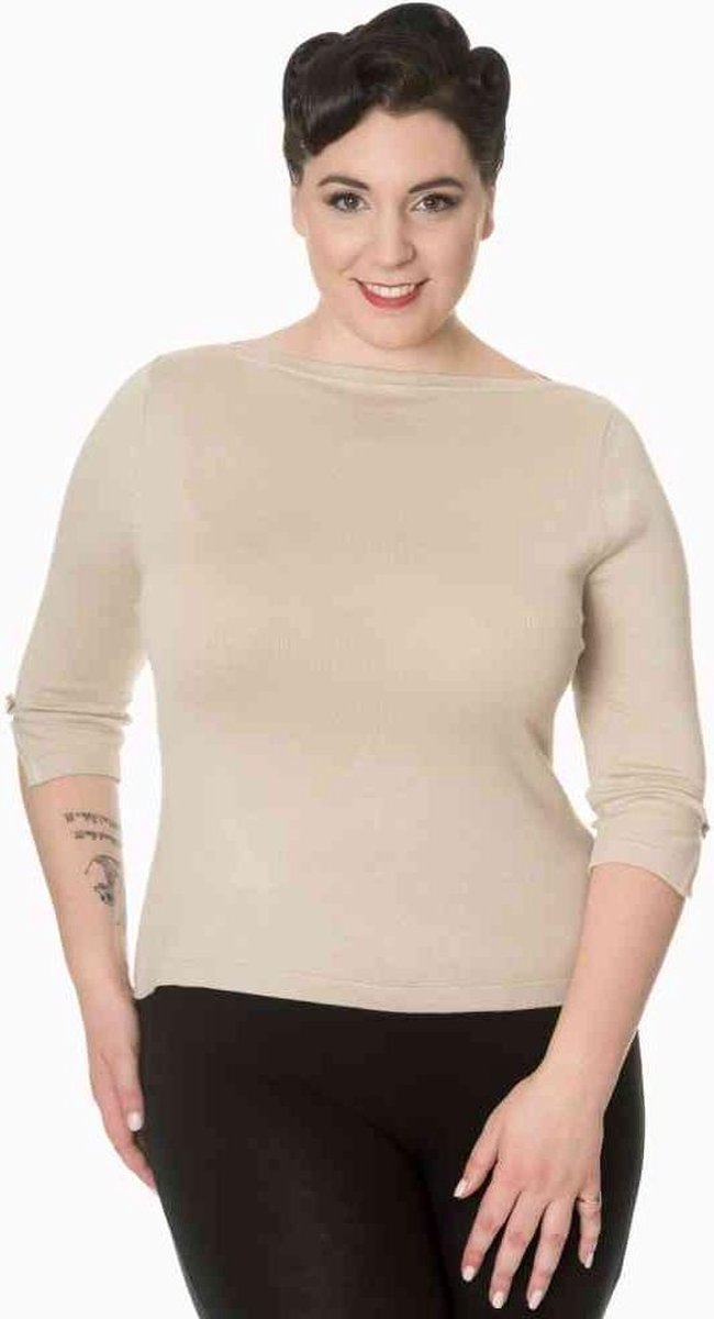 Dancing Days Longsleeve top -2XL- ADDICTED Beige