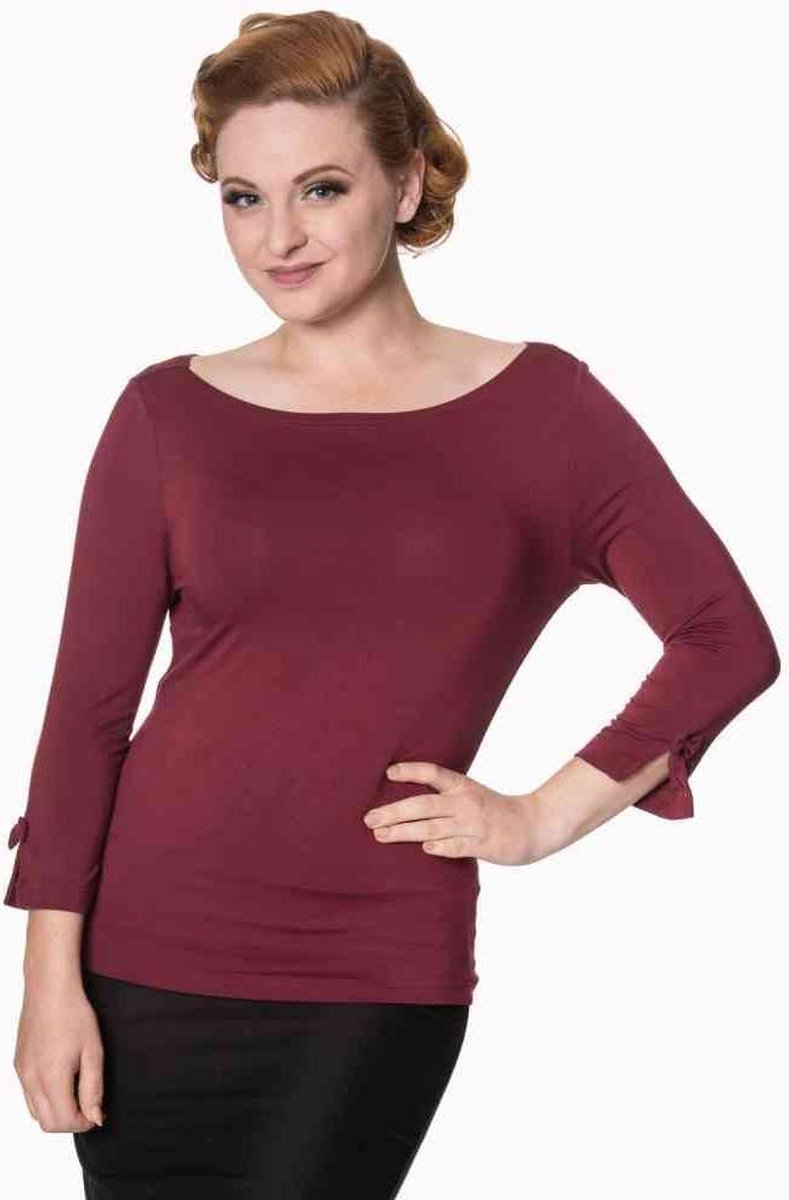 Dancing Days Longsleeve top -2XL- MODERN LOVE Bordeaux rood