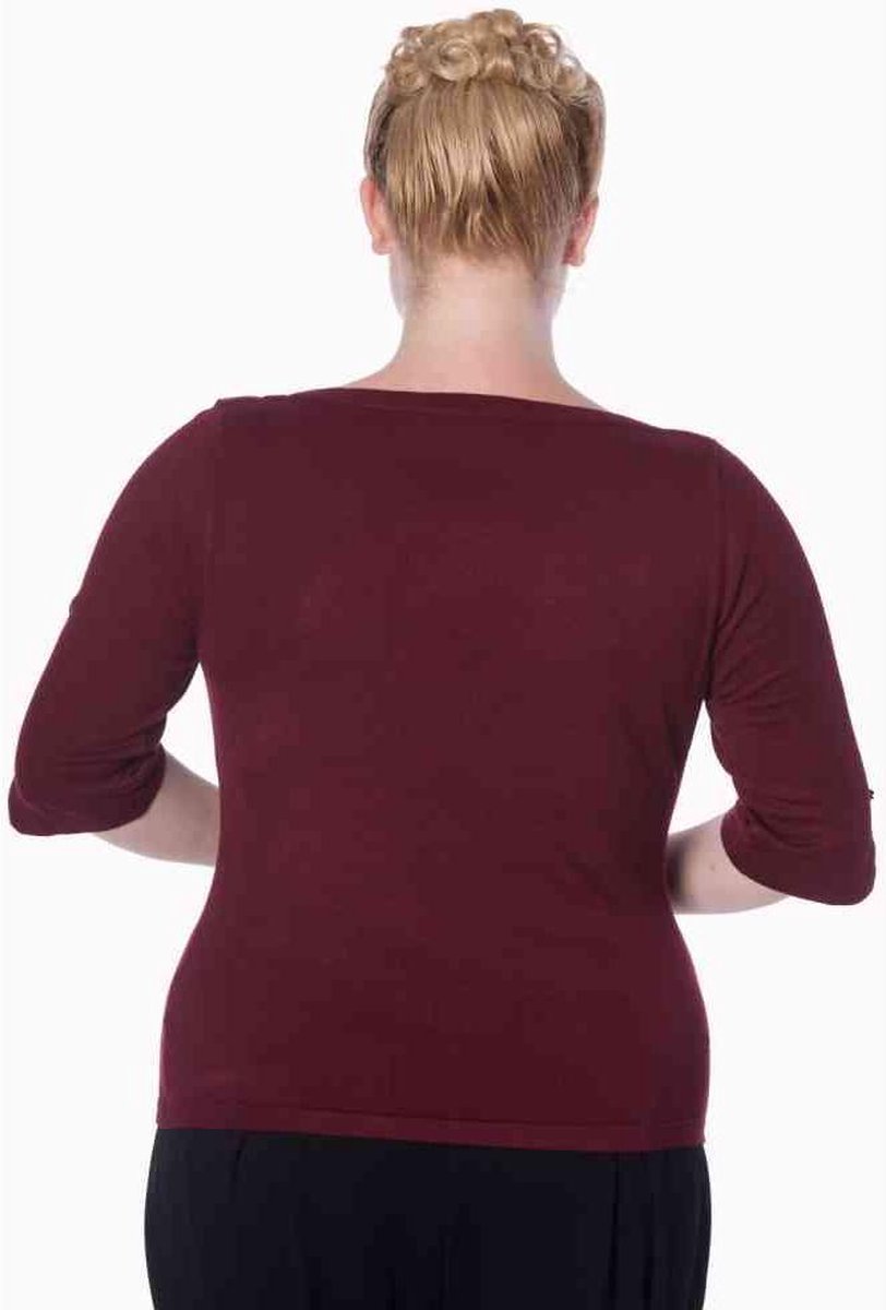 Dancing Days Longsleeve top -L- ADDICTED Bordeaux rood