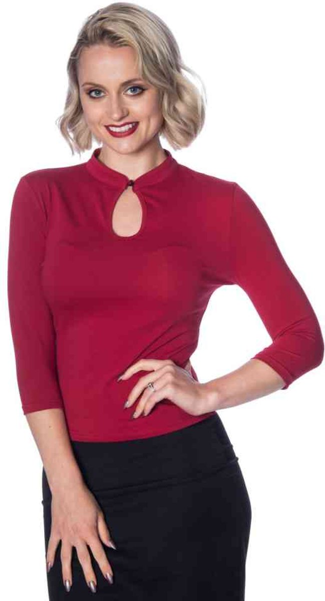 Dancing Days Longsleeve top -L- PEEK A BOO MANDARIN Rood