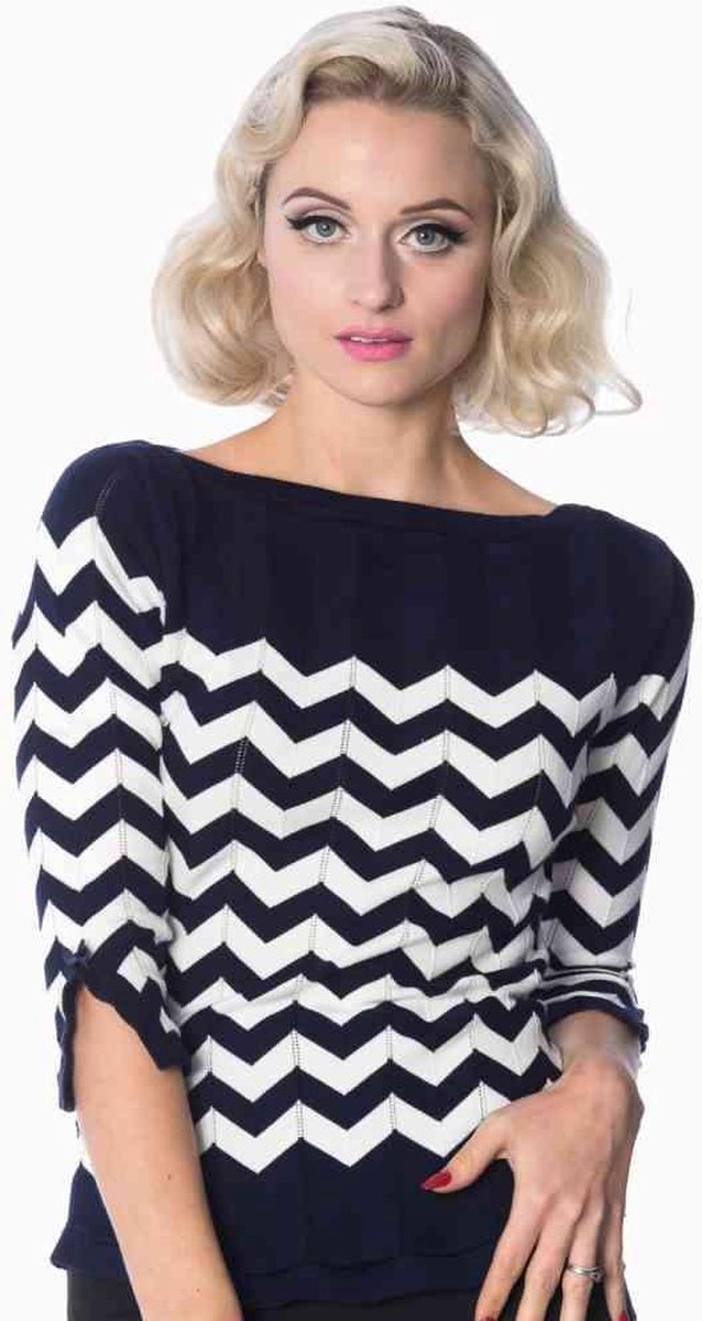 Dancing Days Longsleeve top -L- Vanilla Blauw