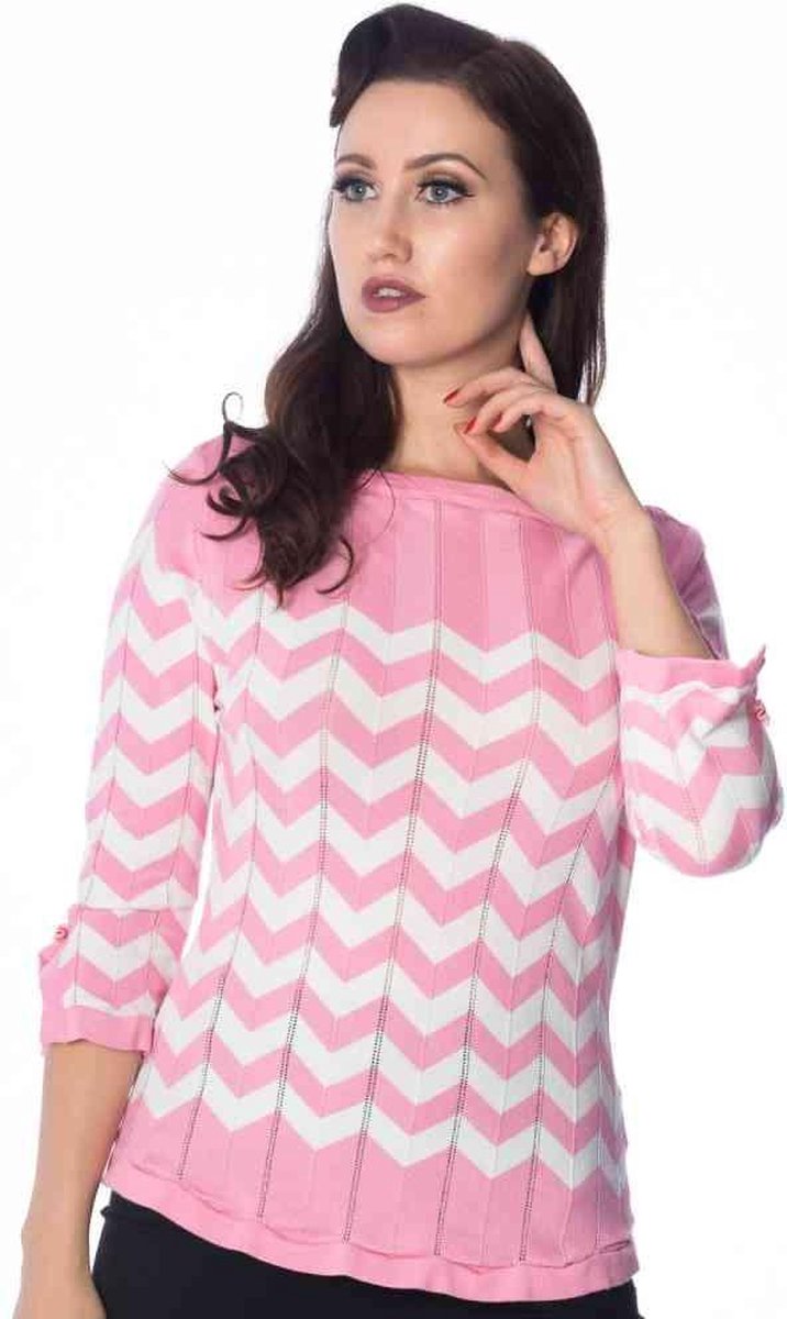 Dancing Days Longsleeve top -L- Vanilla Roze