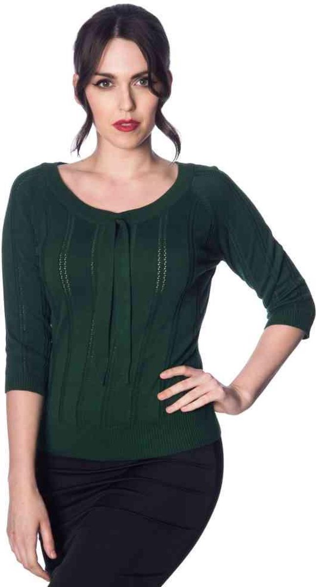 Dancing Days Longsleeve top -M- BELLE BOW PIONTELLE Groen