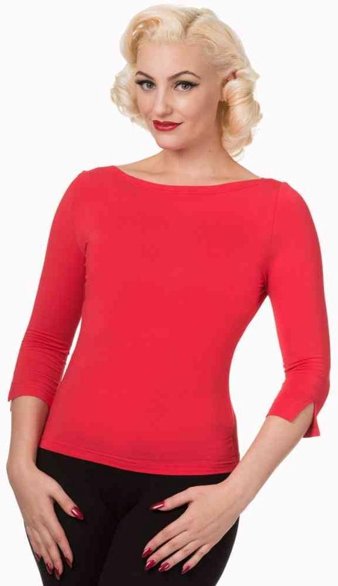 Dancing Days Longsleeve top -S- MODERN LOVE Rood