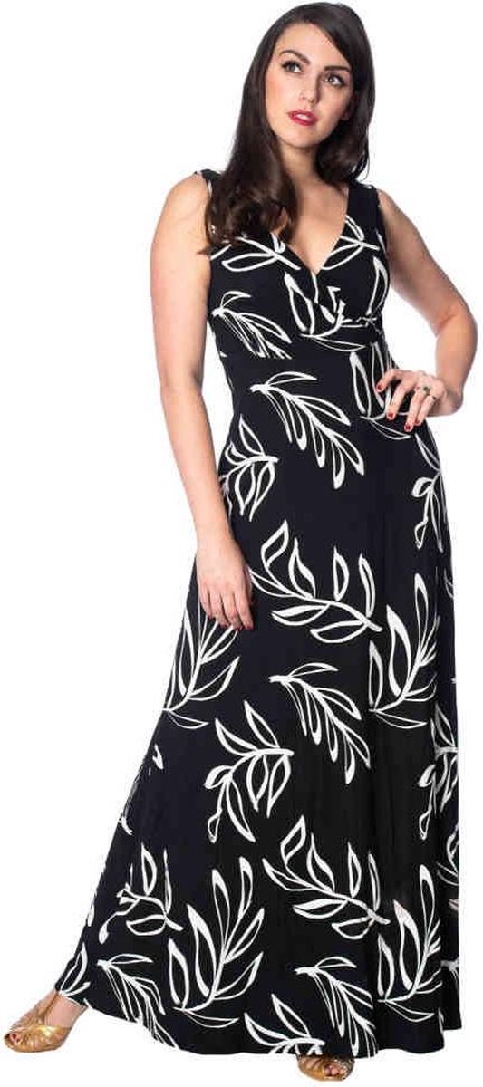 Dancing Days Maxi lange jurk -L- PALM Zwart