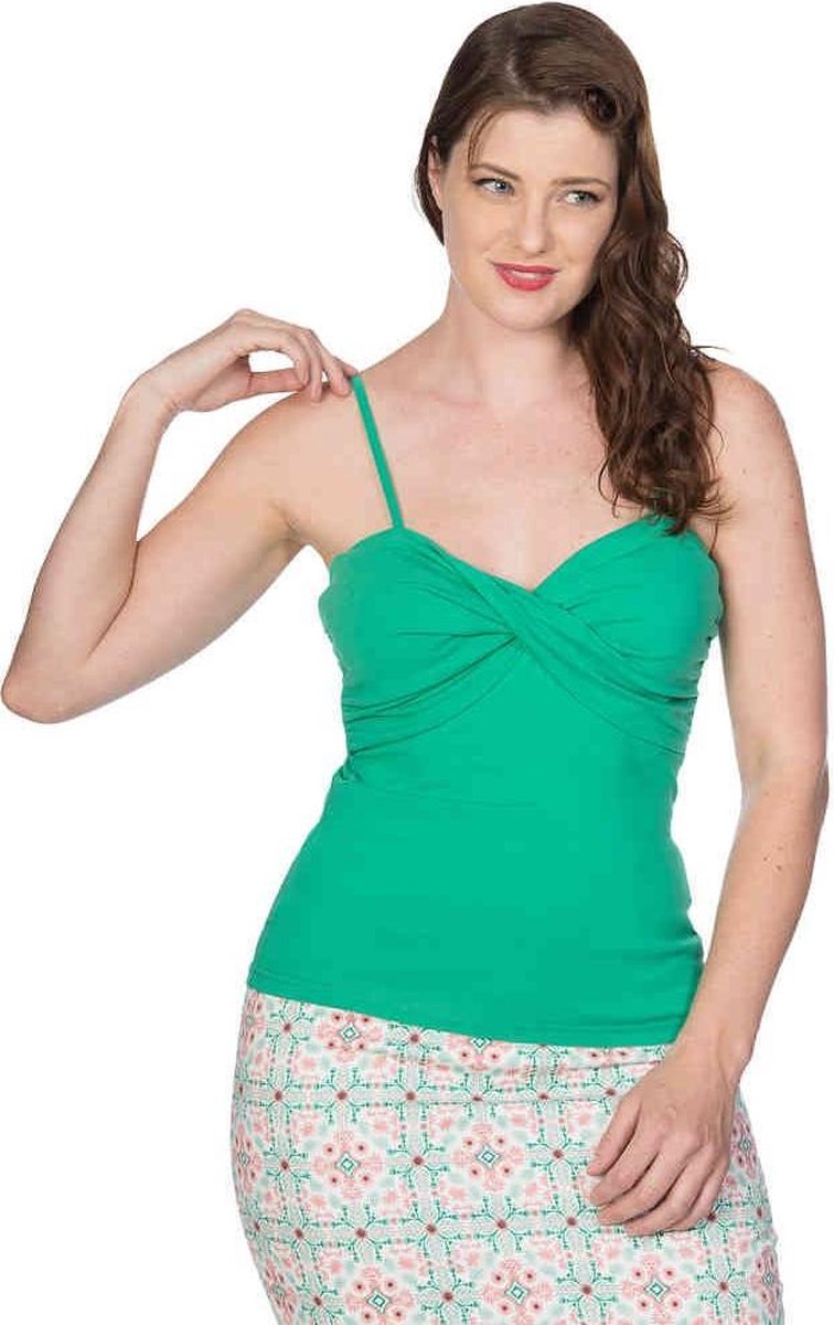 Dancing Days Mouwloze top -2XL- WRAP FRONT Groen