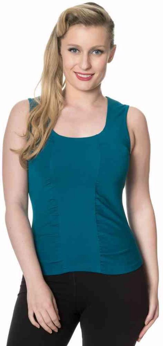 Dancing Days Mouwloze top -L- HEAD OVER HEELS Blauw/Groen