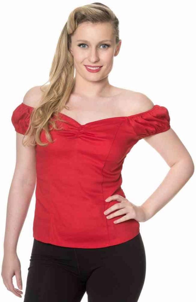 Dancing Days Off shoulder top -3XL- WINNIE Rood