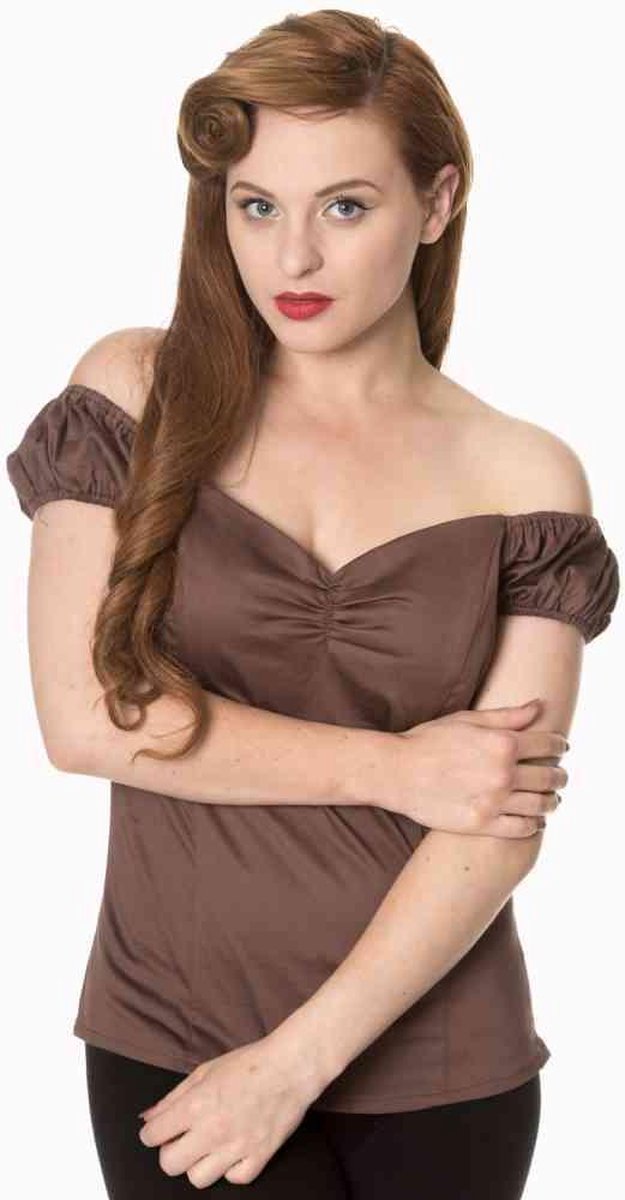 Dancing Days Off shoulder top -L- WINNIE Bruin