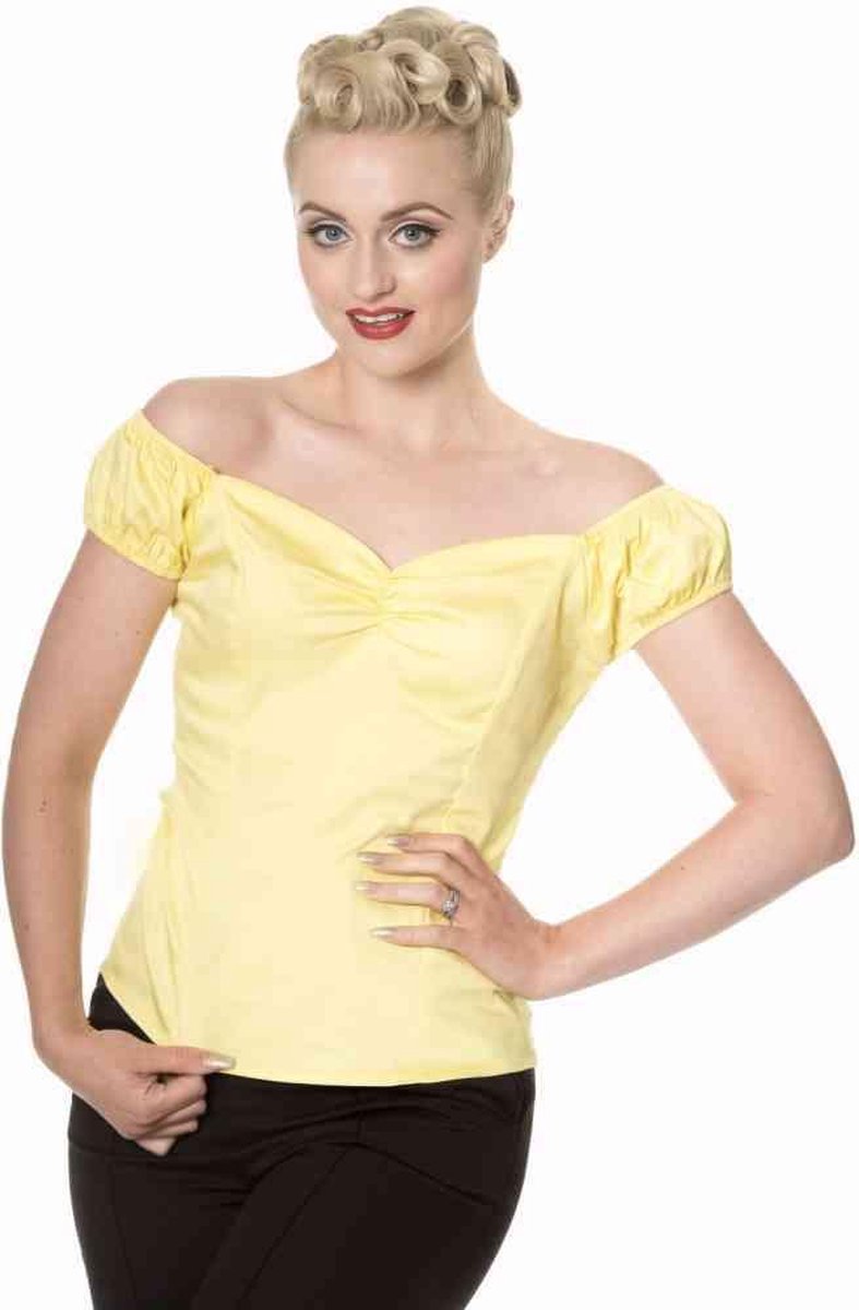 Dancing Days Off shoulder top -L- WINNIE Geel