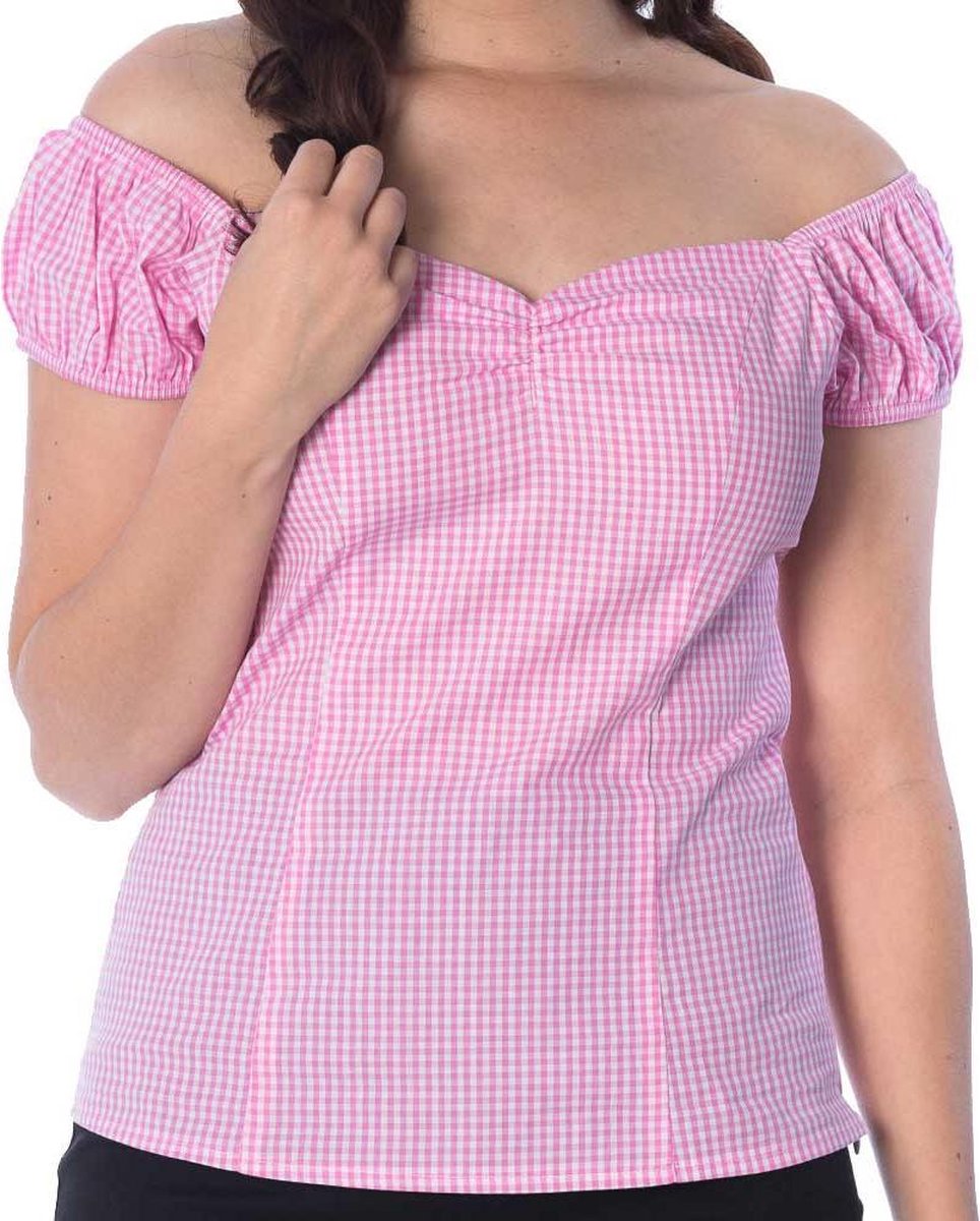 Dancing Days Off shoulder top -XL- Summer loving Roze