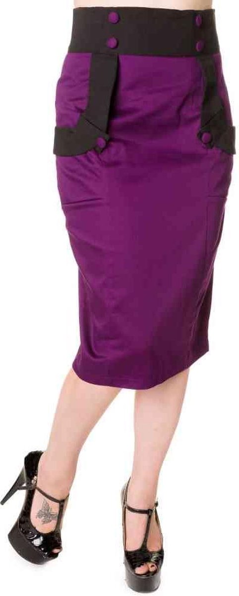 Dancing Days Rok -M- Black Purple Retro Zwart/Paars