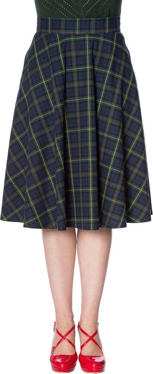 Dancing Days Rok -S- MRS CLAUSE PLEATED Groen