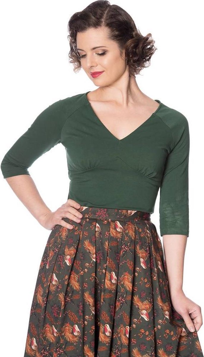 Dancing Days Top -L- CUTE & CLASSIC JERSEY Groen