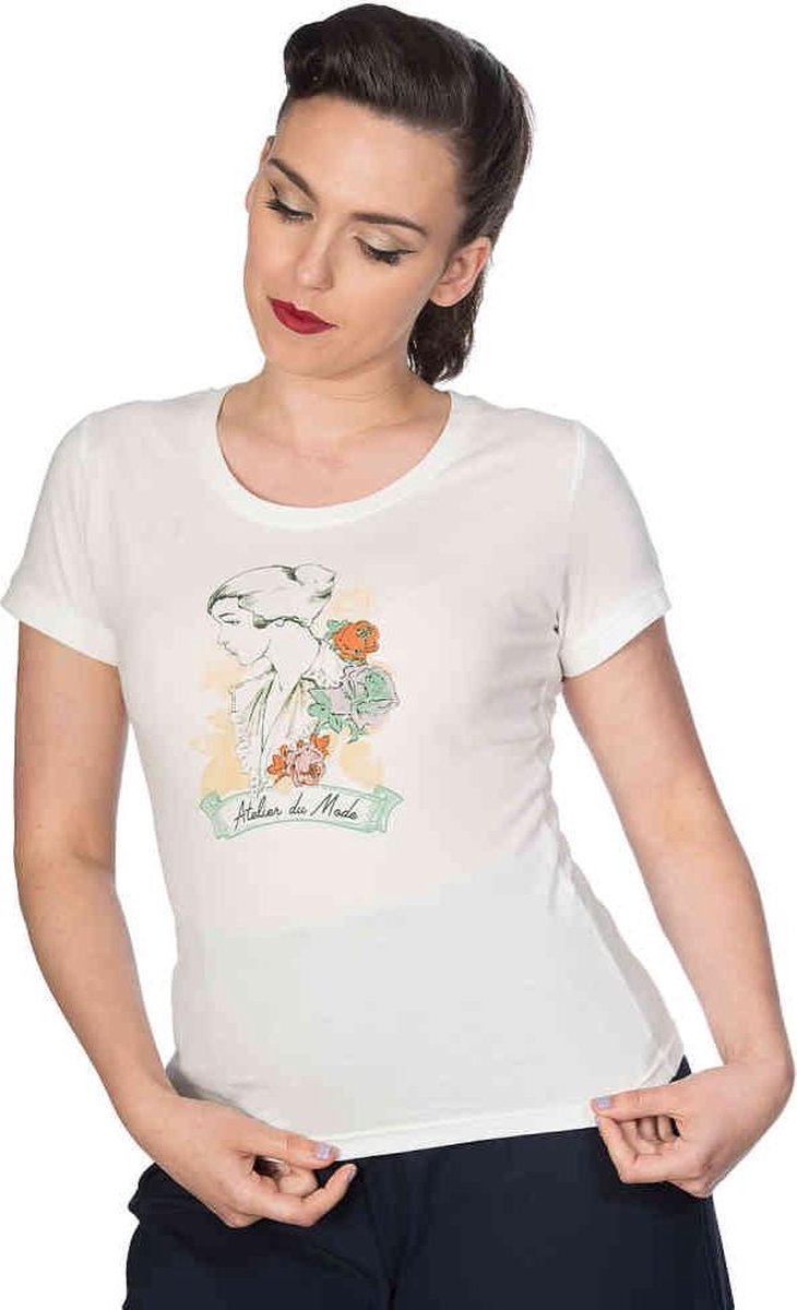 Dancing Days Top -L- FLORAL LADY Wit