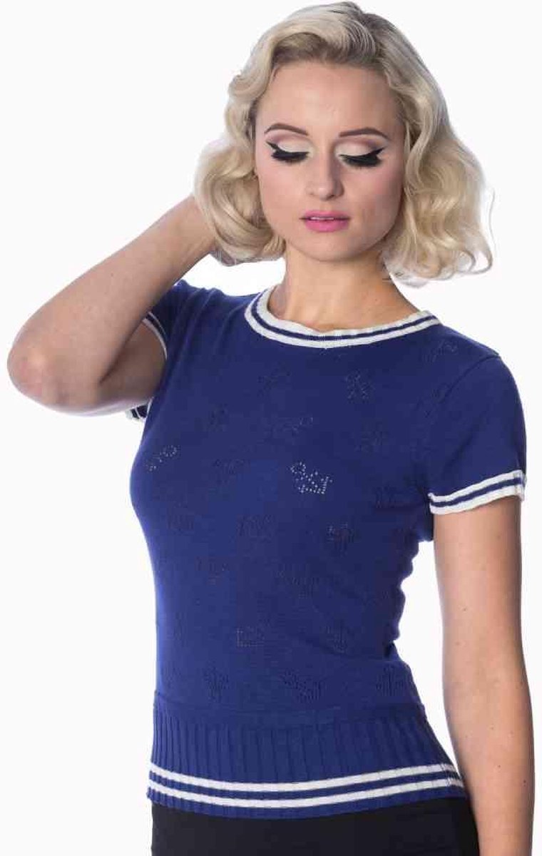 Dancing Days Top -L- SET SAIL CREW NECK Blauw