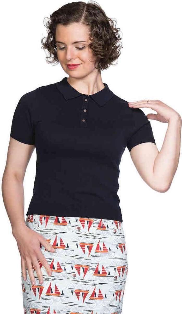 Dancing Days Top -L- SUMMER POLO GIRL Zwart