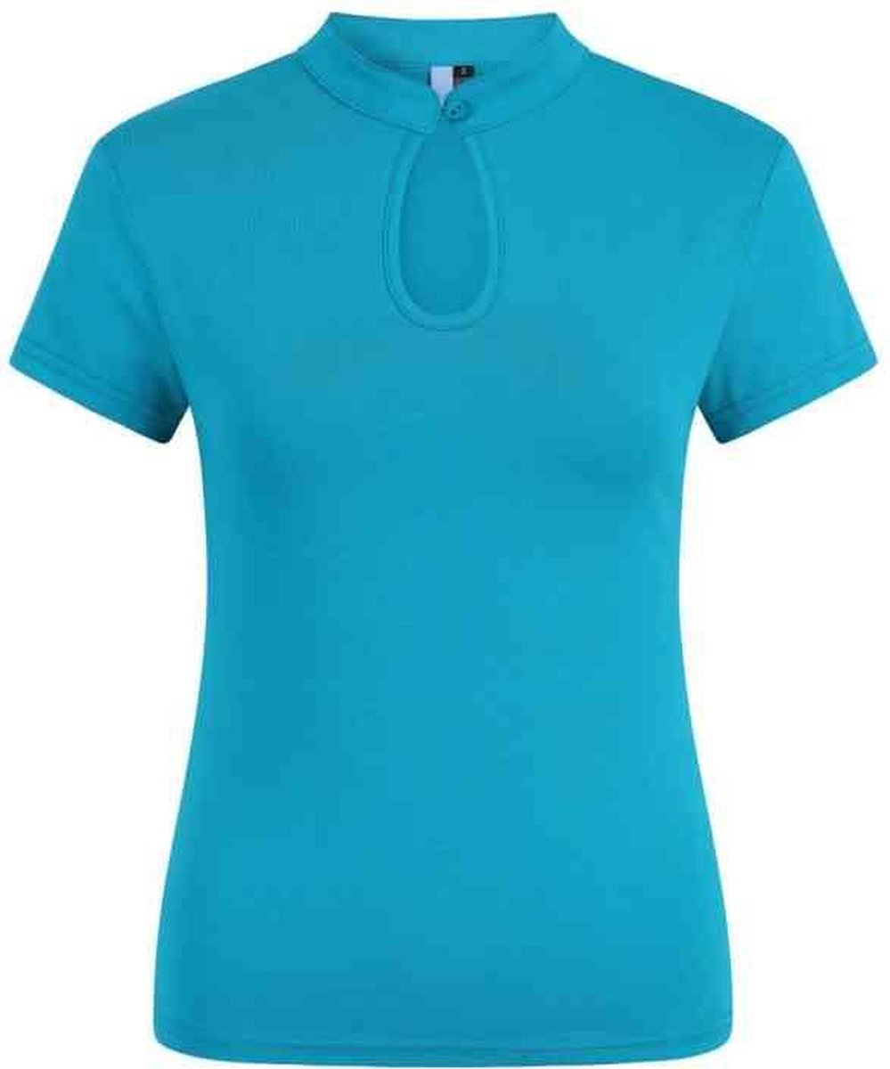 Dancing Days Top -M- Mandarin collar Turquoise